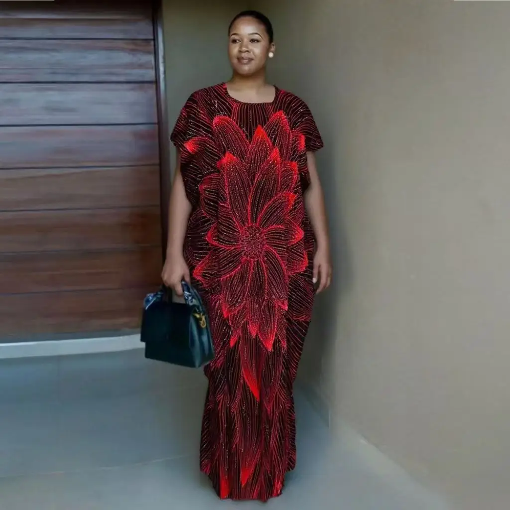 

2025 новое модное дышащее повседневное хлопковое платье, женское весеннее платье в африканском стиле Ближнего Востока с принтом и платком с кисточками