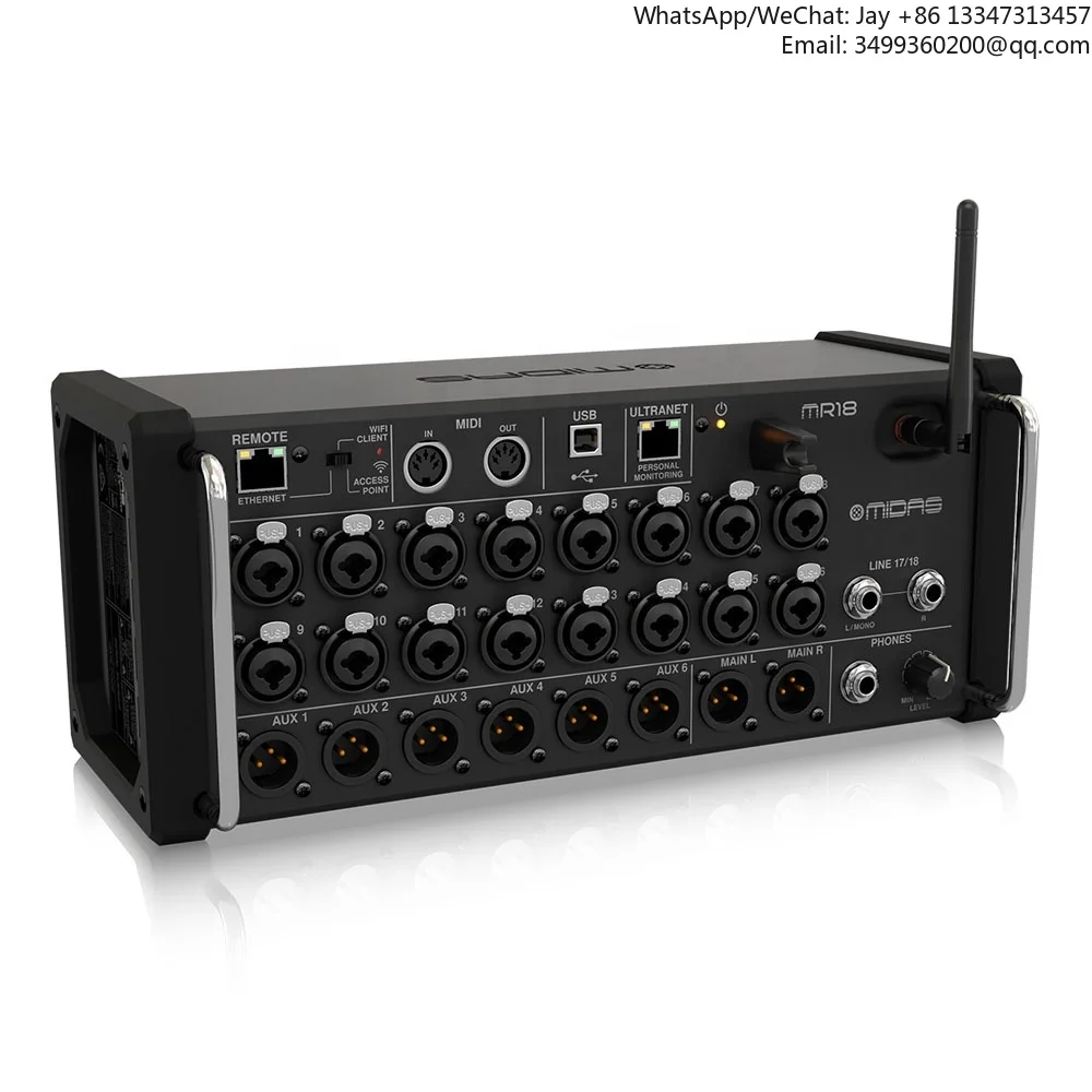 MR18 Mixer Digital Tipo Rack de 18 Canais Sistema de Som Pa Interno Externo Console Digital de Áudio