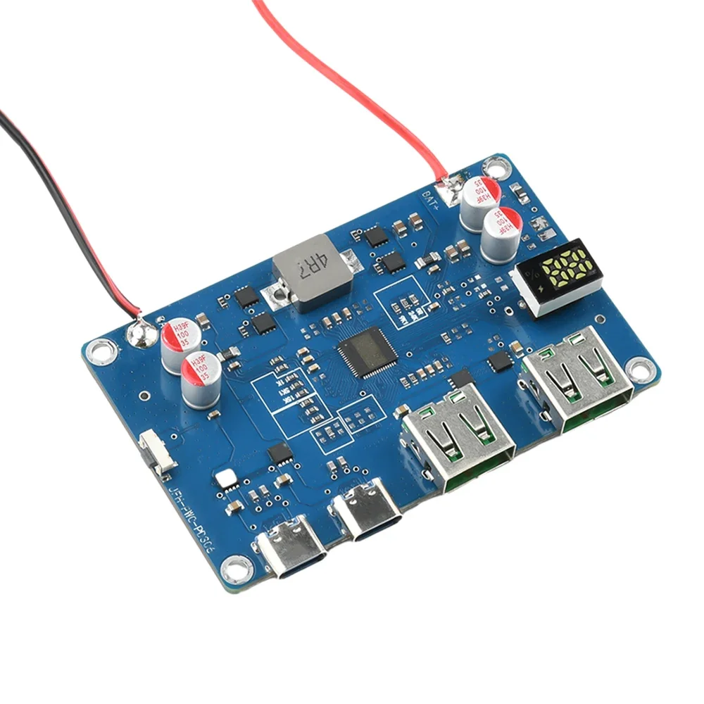 100W PD QC 2-way Fast Charging Powerbank Module DIY Charging 3-6S Lithium Battery Protection Motherboard Support MPPT