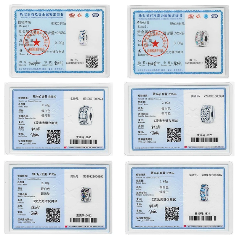 925 الفضة الملونة الزركون نجوم فراشة السلامة مشبك فاصل سحر الخرز صالح Pandach الأصلي سوار غرامة DIY مجوهرات