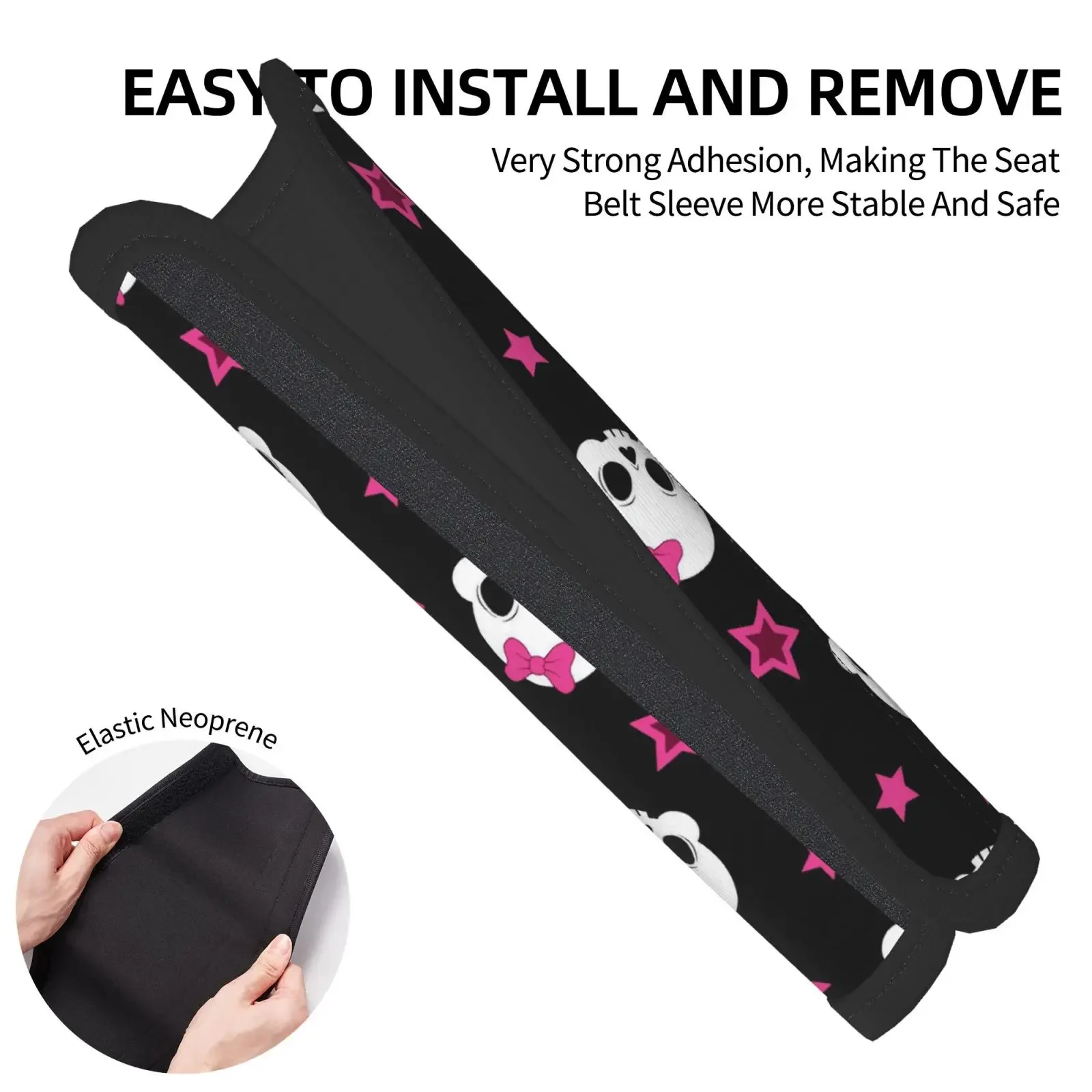 2-piece Skeleton and Star Car Seat Belt Cover Suitable for Girls Shoulder Protection Comfortable Anti Pinch Neck Car Accessories