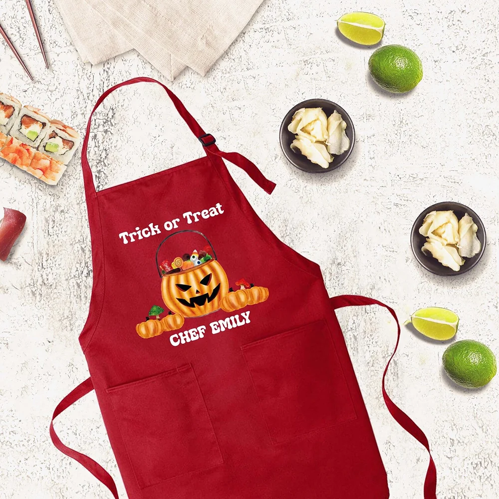 

Halloween Pumpkin Apron Spooky Kitchen kid Apron Gothic Halloween Party Decor Gift for Kid Chefs Baking Kitchen Cooking Supplies