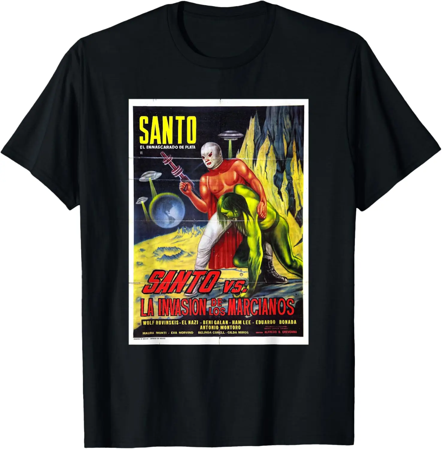 Santo El Enmascarado de Plata Retro Vintage TShirt T-Shirt