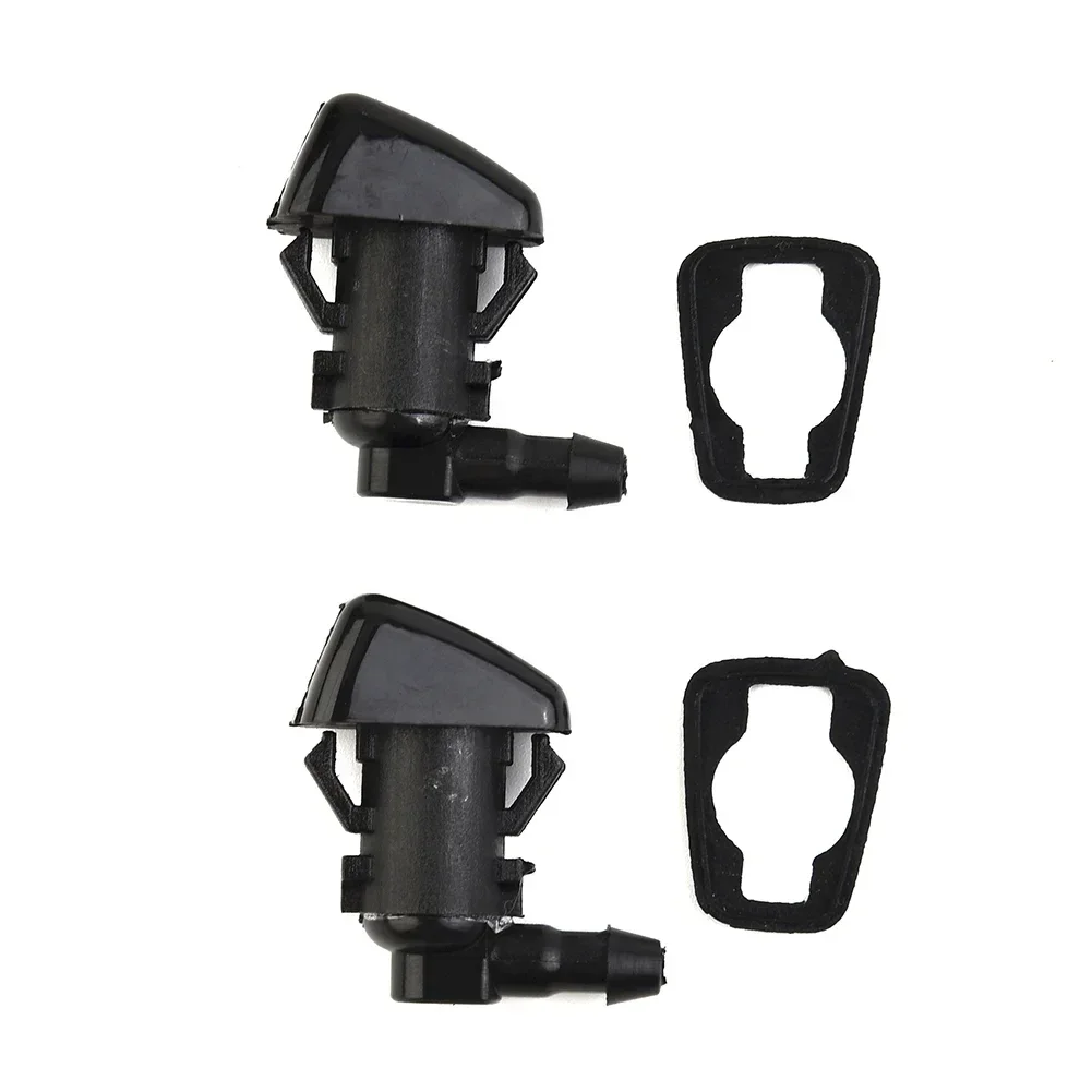 2pcs Car Front Windshield Wiper Nozzle Jet Sprayer Kits Sprinkler Water Fan Spout Cover Washer Outlet Adjustment