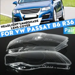 Pair Headlight Lens Cover For VW Passat Magotan B6 R36 2006-2011 Car Headlight Headlamp Clear Cover Headlights Shell Cover