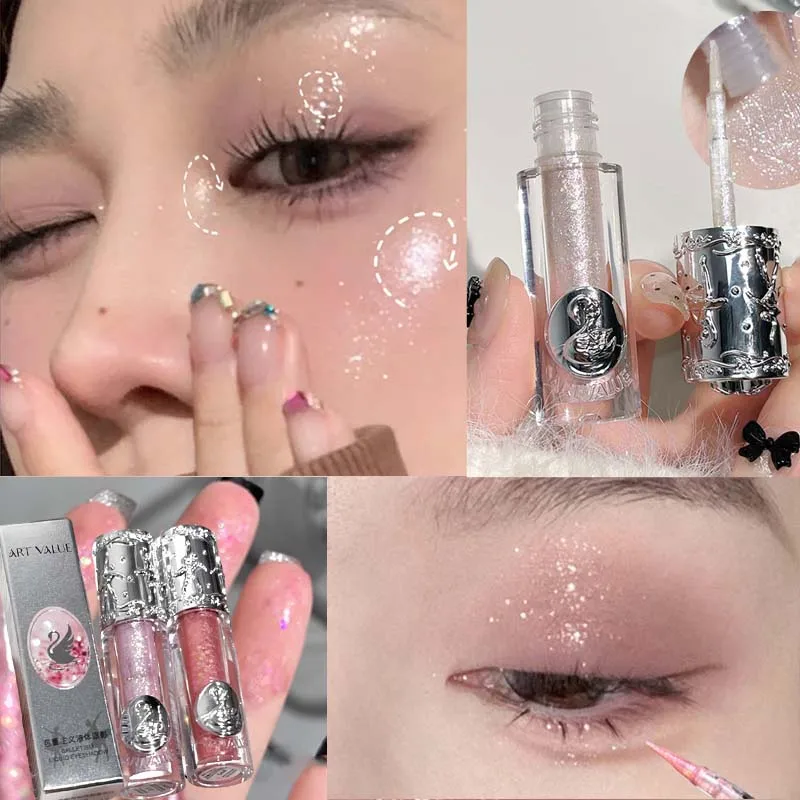 อายแชโดว์เนื้อลิควิดประกายมุก ชิมเมอร์ละเอียดระยิบระยับ ประกายวิ้งค์ อายแชโดว์ไฮไลท์เตอร์ อเนกประสงค์ สำหรับแต่งหน้า