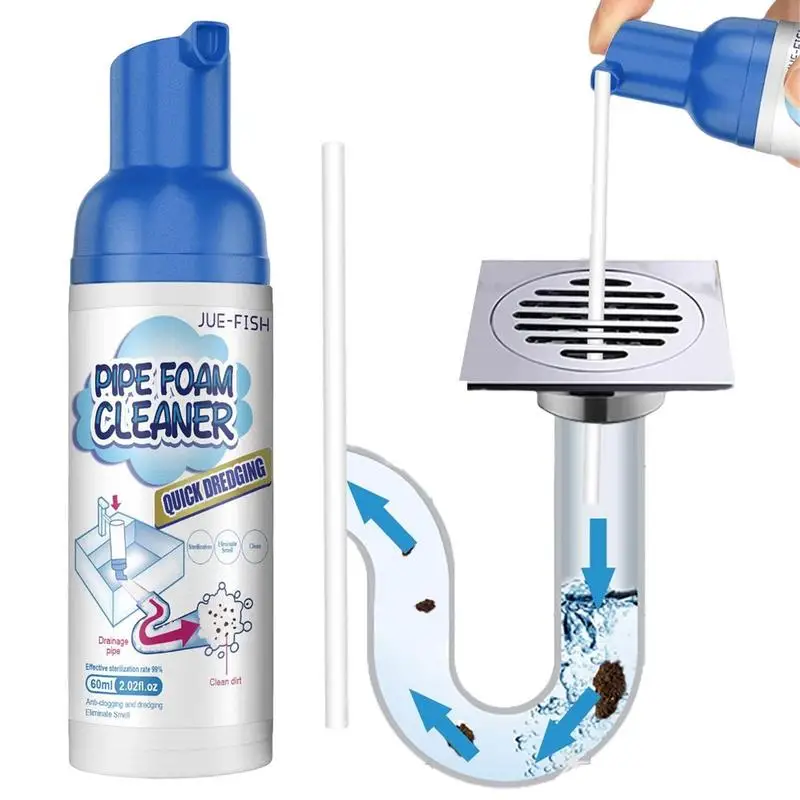 Drain Foam Cleaner 60ml Pipe Dredge Deodorant Drain Cleaner Powerful Sink & Drain Cleaner Quick Foaming  Drain Cleaners