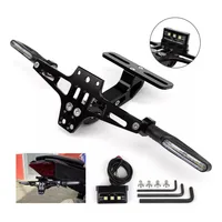 Soporte para matrícula de motocicleta, soporte para matrícula con luces de señal de giro para Yamaha MT07, Kawasaki Z800, Honda y BMW