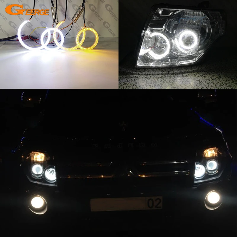 For Mitsubishi PAJERO IV Shogun MONTERO 2006 -  2016 2017 2018 2019 Excellent Ultra Bright SMD LED Angel Eyes Kit Halo Rings