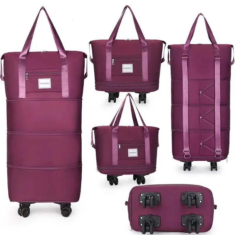 Universal Wheel Travel Bag Light Portable Duffel Bag Storage Bag Waiting for Delivery Bag Dry Wet Separation Large Bag