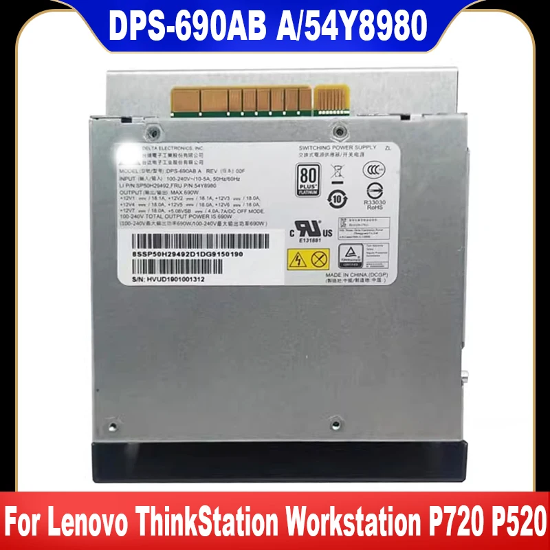 690W New Original For Lenovo ThinkStation Workstation P720 P520 Switching Power Supply 54Y8980 DPS-690AB A 5P51D77167 5P51D77010