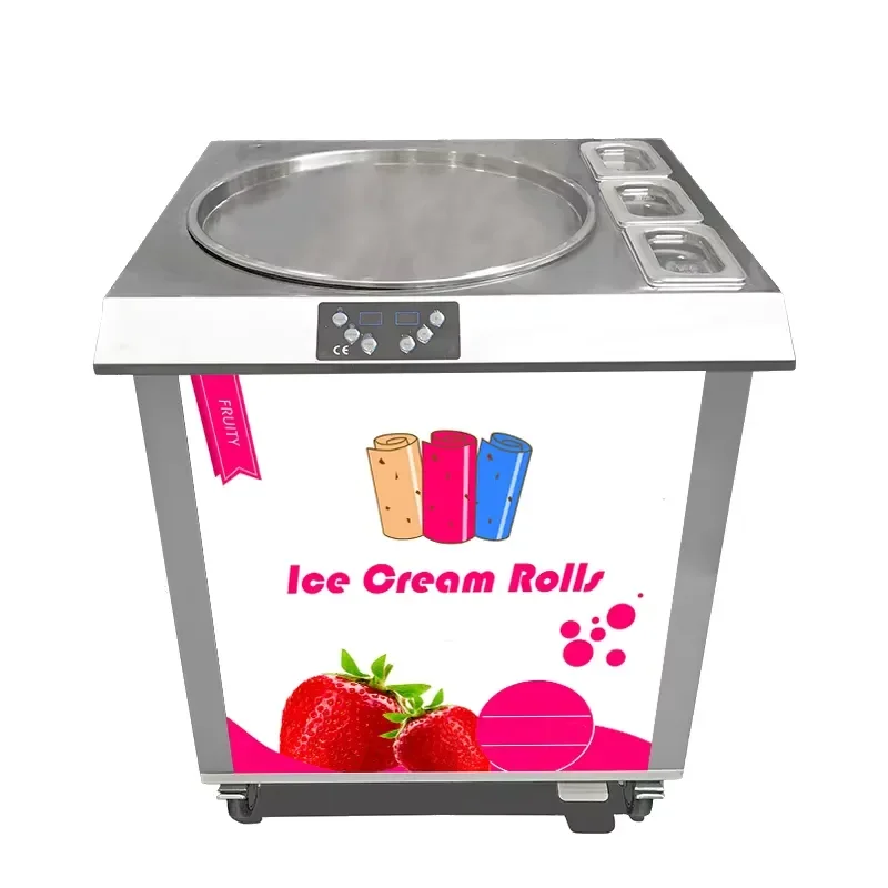 

Wholesales Professional Factory Price Single Square Roll Ice Cream Machine Fried Ice Cream Machine