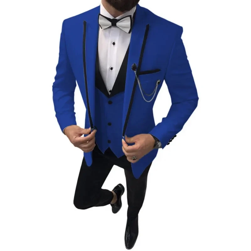 Costumes d\'affaires décontractés coupe couvertes pour hommes, smokings à revers, gris, vert, ivoire, marié, mariage formel, blazer, pantalon, émail