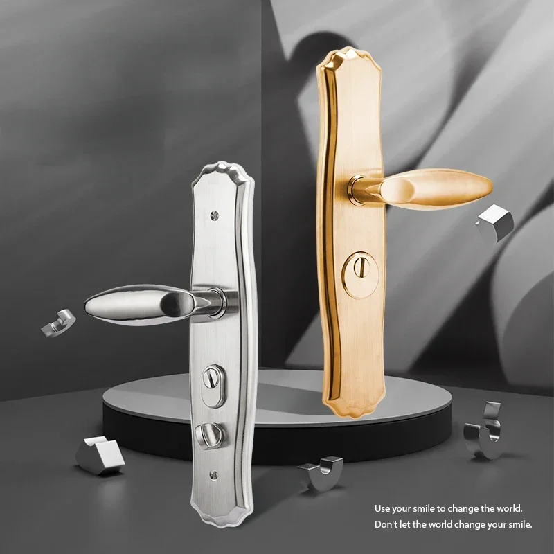 

Бесшумный противоугонный дверной замок из нержавеющей стали, набор замков, универсальная бытовая ручка с сердечником/защелкой и ключом