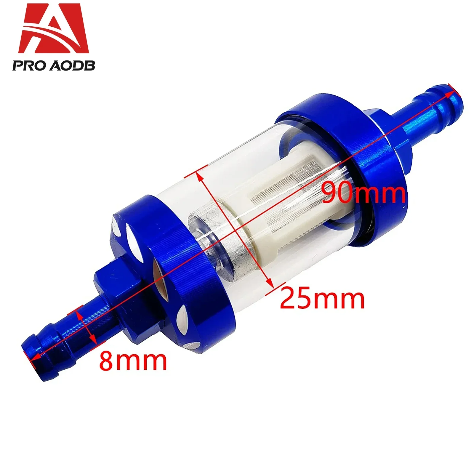 8mm CNC Aluminum Alloy Glass Gas Fuel  Oil Filter Moto for Dirt Pit Bike 125/140/150/160cc CRF70 90 110 TTR100 110 KLX65