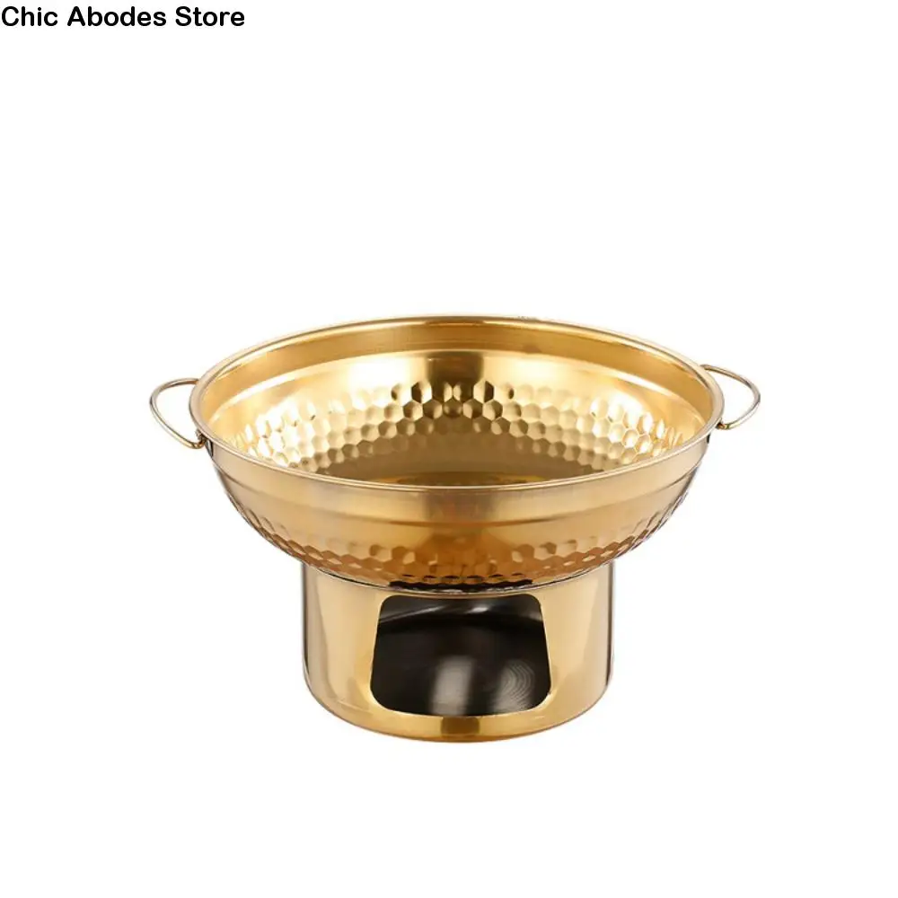 Modern 20/22cm Stainless Steel Hot Pot Fast Heating Thickened Double Ears Hot Pot Round Large Capacity Thai Hot Pot Outdoor