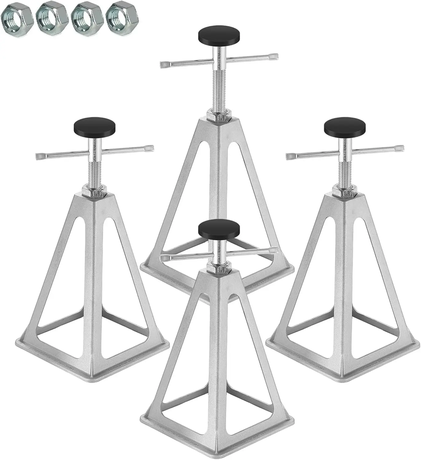 

4-Piece Aluminum Screw Jack Stands, 11-17 Inch Adjustable, Up to 7500 Lbs, for Travel Trailer
