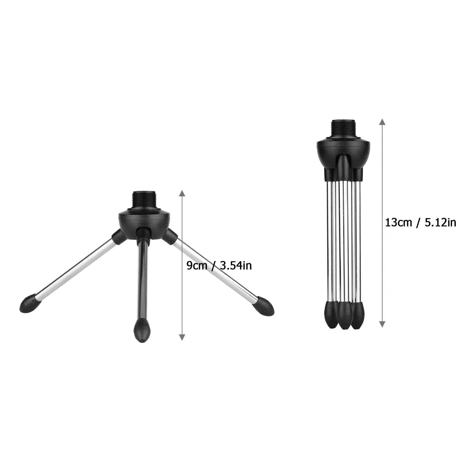 Foldable Desktop Microphone Tripod Stand 5/8 Inch Threaded Mount Portable Microphone Desktop Support Rotatable Mic Holder