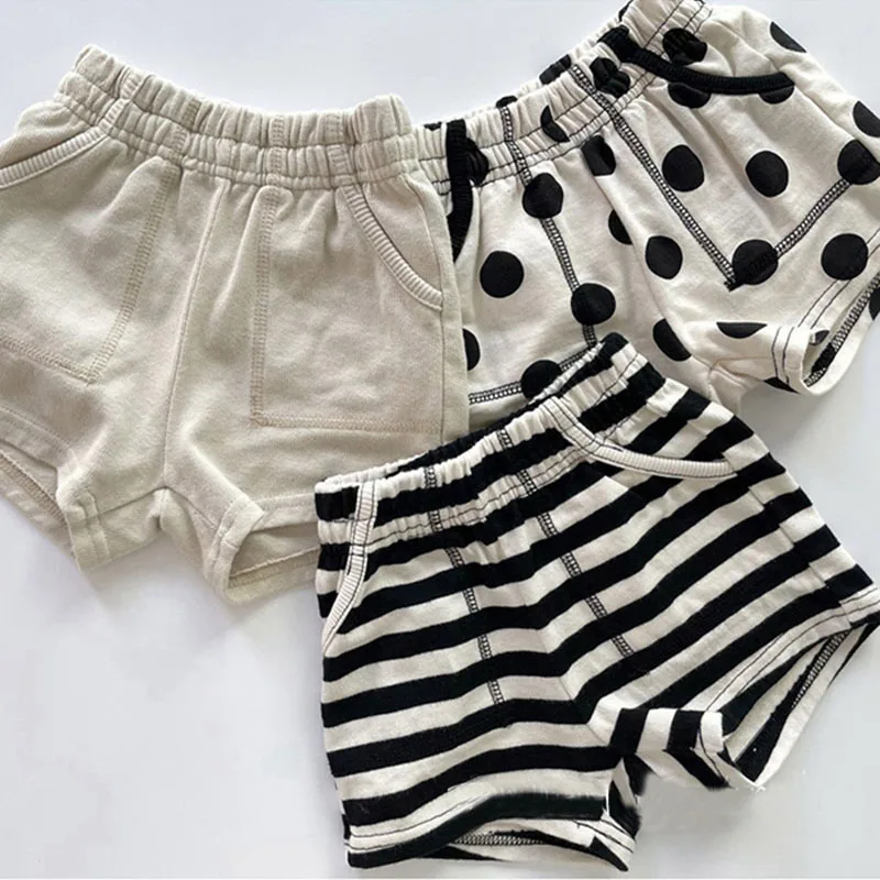 

2026 Summer New Children Casual Shorts Fashion Versatile Girls Polka Dot Shorts Kids Boys Cotton Striped Shorts Toddler Clothes