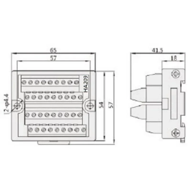 Adapted for PLC Wiring Terminal Block 18 Way One-to-one Connection Universal Wiring Module Multi in Multi Out Splitter HA209