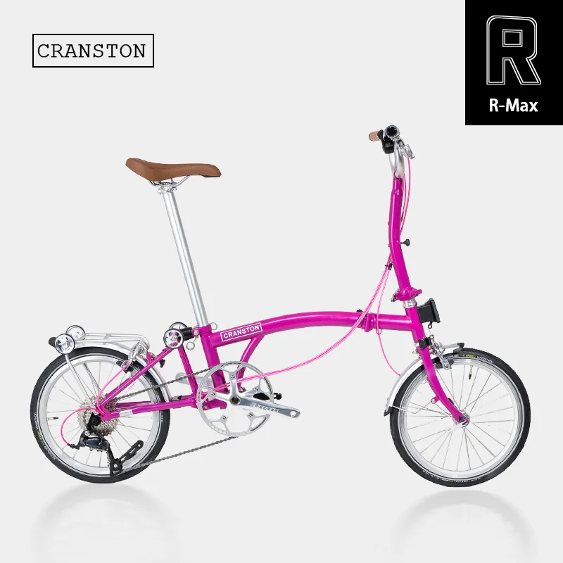 CRANSTON R9 Max Triple Fold Double C Brake 53T Crankset 16 Inch Wheel 9-speed Adult Folding Bicycle Cr-Mo Frame Berry Red Color