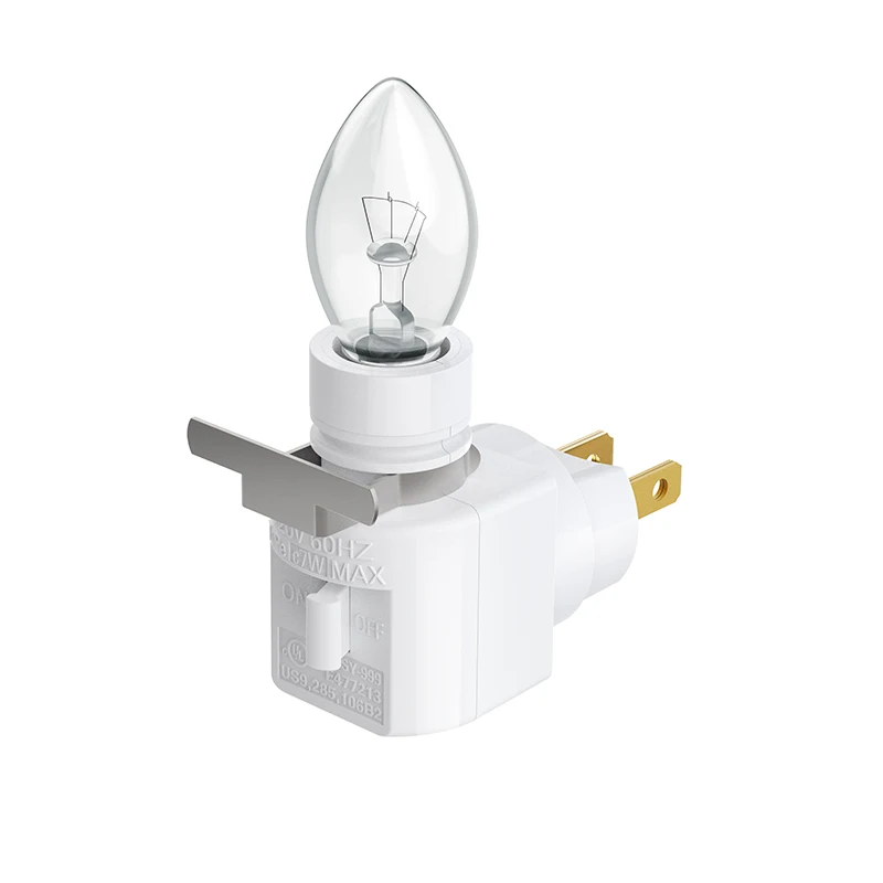 TWDRTDD Plug in Night Light, Wall Light Plug with ON/Off Switch and Metal Clip, Includes 1 7Watt C7 Bulb,360 degree Rotating