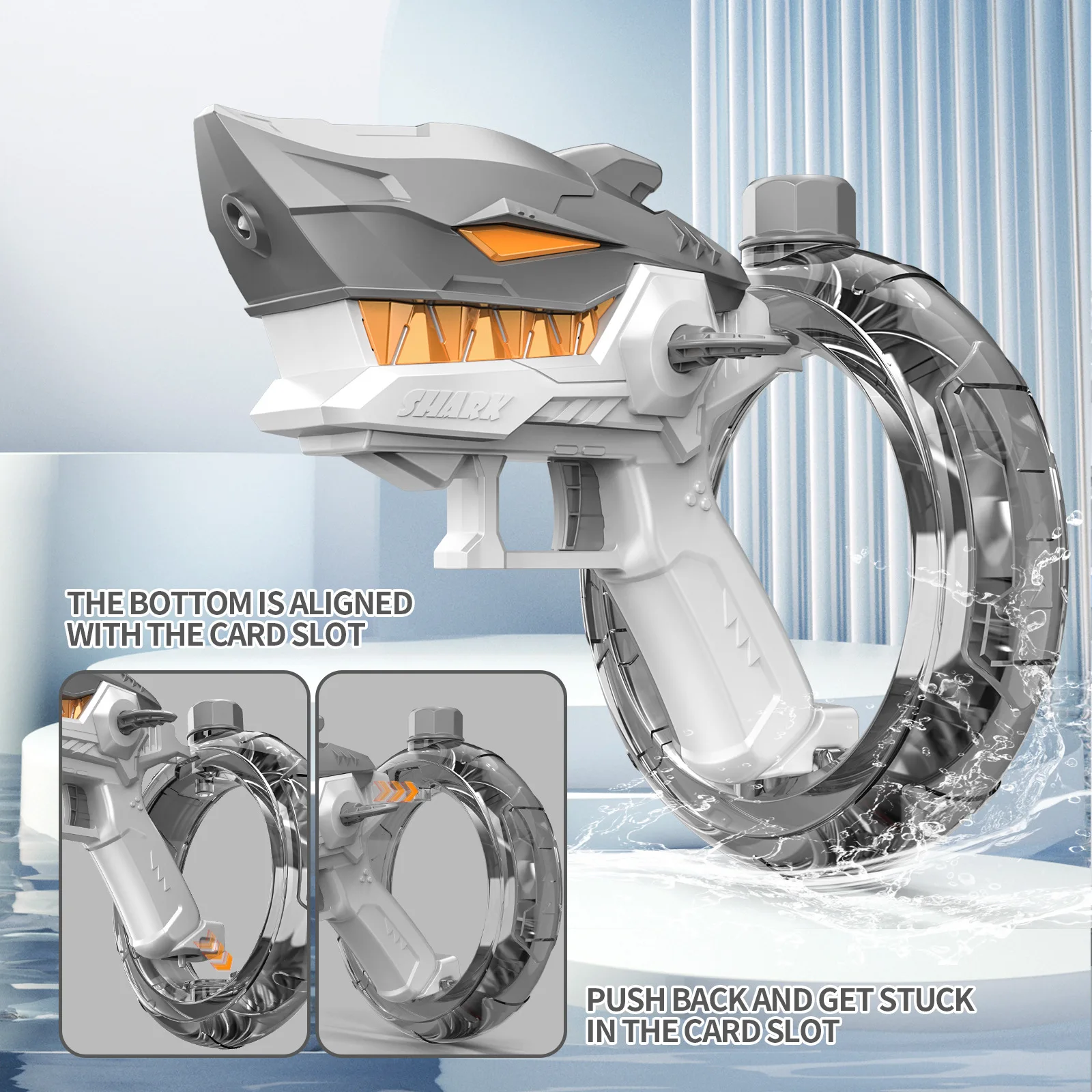 Pistole ad acqua estive Giocattolo da gioco Pistola ad acqua elettrica completamente automatica con fuoco continuo Watergun Shark Pistola a spruzzo d'acqua di grande capacità