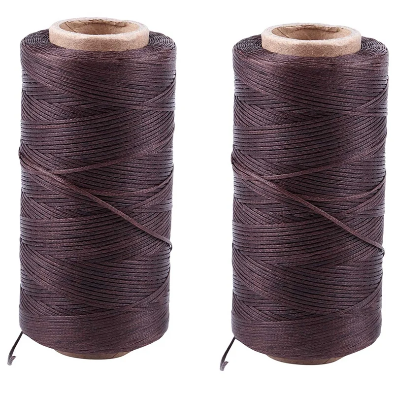 L81A 2025-2X 260M 150D 1MM hilo de cera encerado para coser cuero cordón de aguja de mano artesanía DIY nuevo Color: marrón oscuro