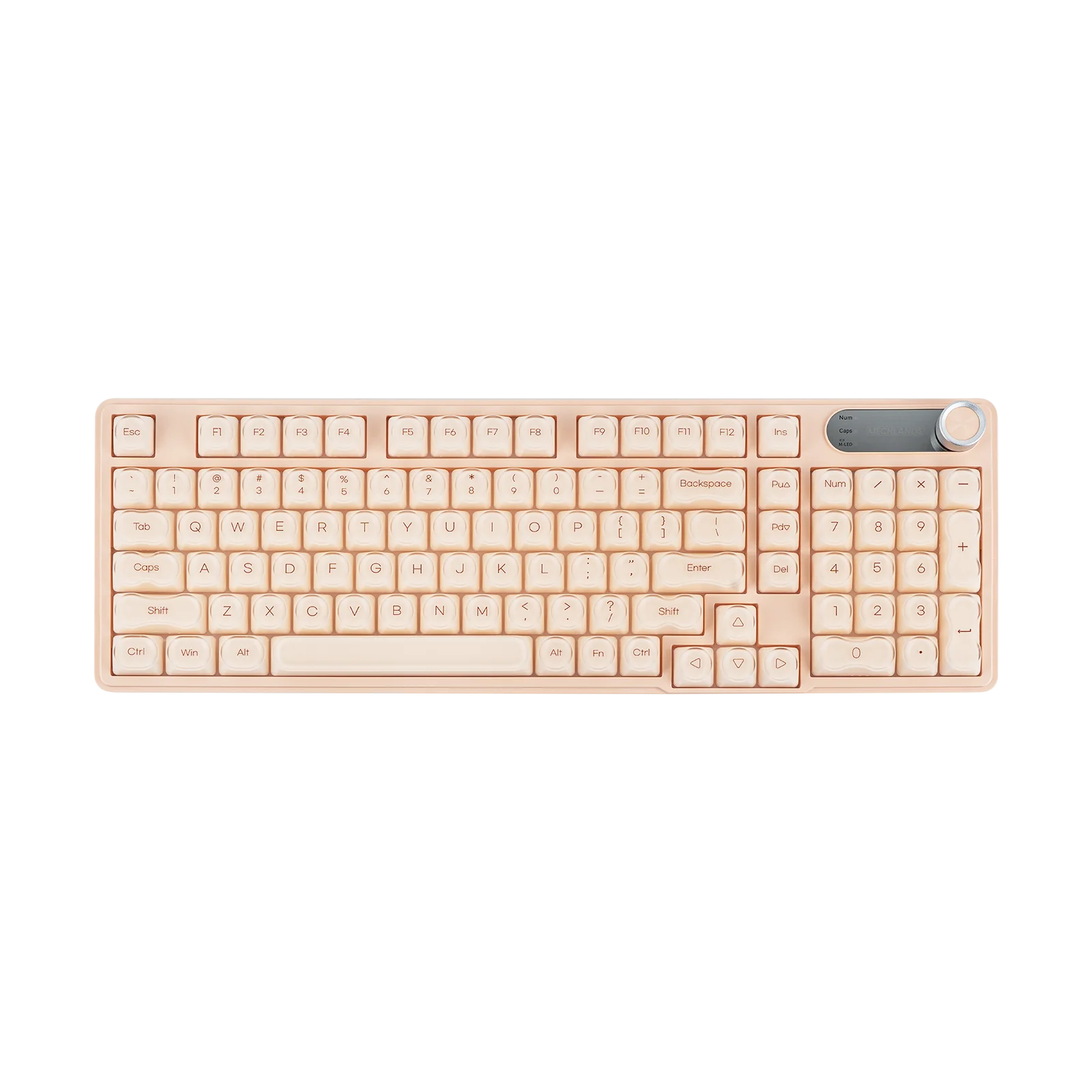 MechLands M98 96% ANSI US Layout Creamy Structure Tri-Mode Wireless 5000mAh Membrane Keyboard with Display Screen & RGB Backlits
