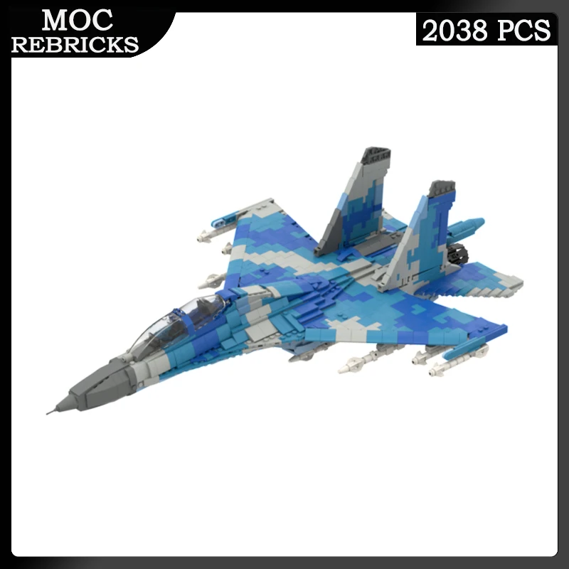 

WW II Militarys Air Force Weapons Ukraine Su-27UB Flanker Fighter MOC Building Block Airplane Model Bricks Toys Boys XMAS Gifts