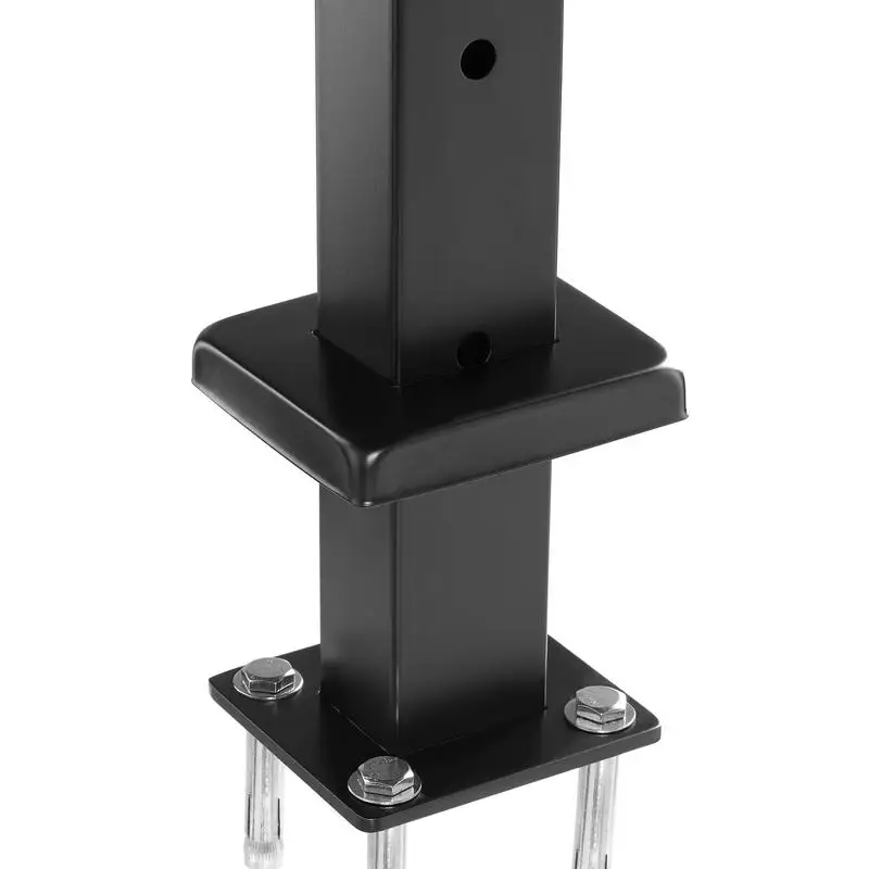 

Horizontal Hole Balustrade Column 36x1x2 In For Deck Balcony Porch, Pre-Drilled Holes Horizontal Curved Bracket Powder Coated Finish Black 4-Pack