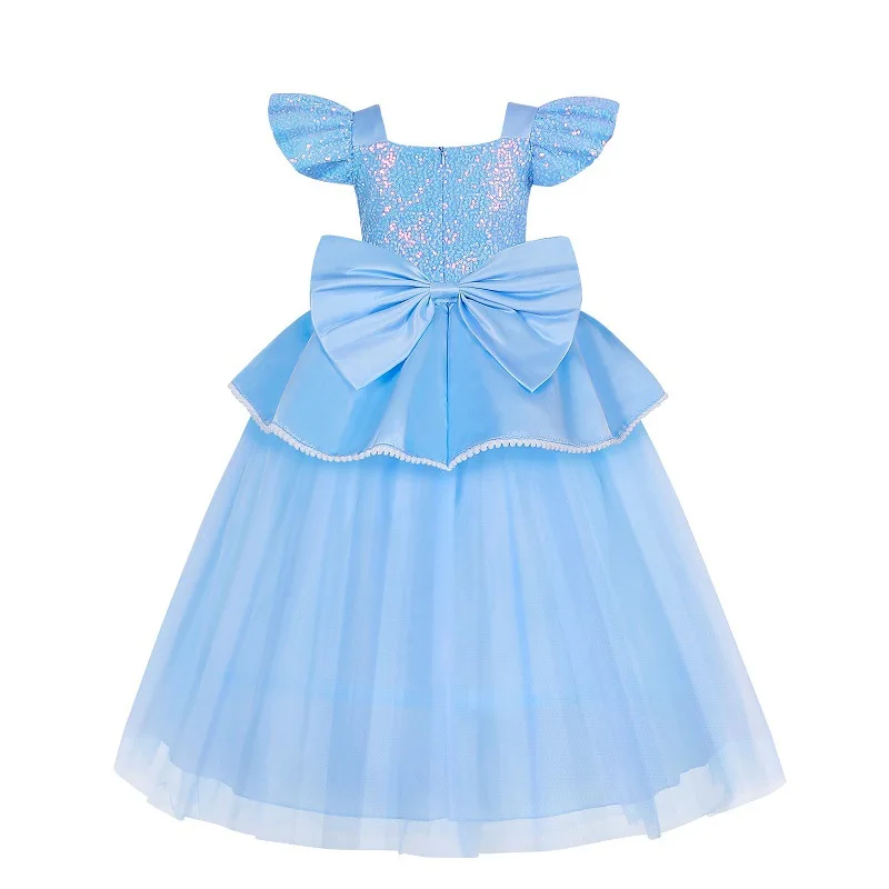 Disney Girl Cinderella Cosplay Dress Up Clothes for Girls Halloween Carnival Party Princess Costume Kids Birthday Wedding Gown