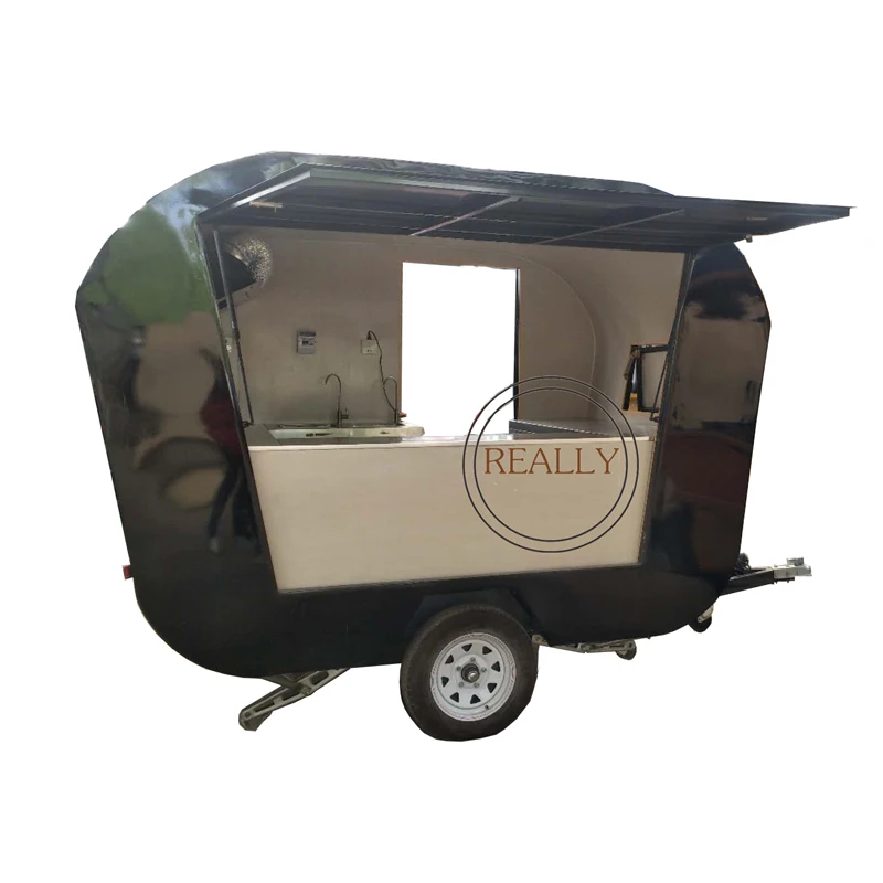 

Mobile Fast Food Cart 4m Street Food Car 2 Wheels Concession Food Van Trailer Outdoor Food Kiosk Customized