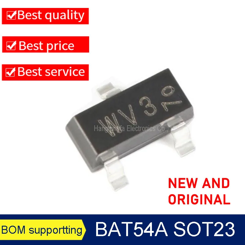 50PCS  BAT54 BAT54A BAT54C S PMBT3904 3906 2222 2907 BC847 857 Marking L4W WV3 WW1 WV4 A1W T2P SOT23   SMD Triode NEW image 3