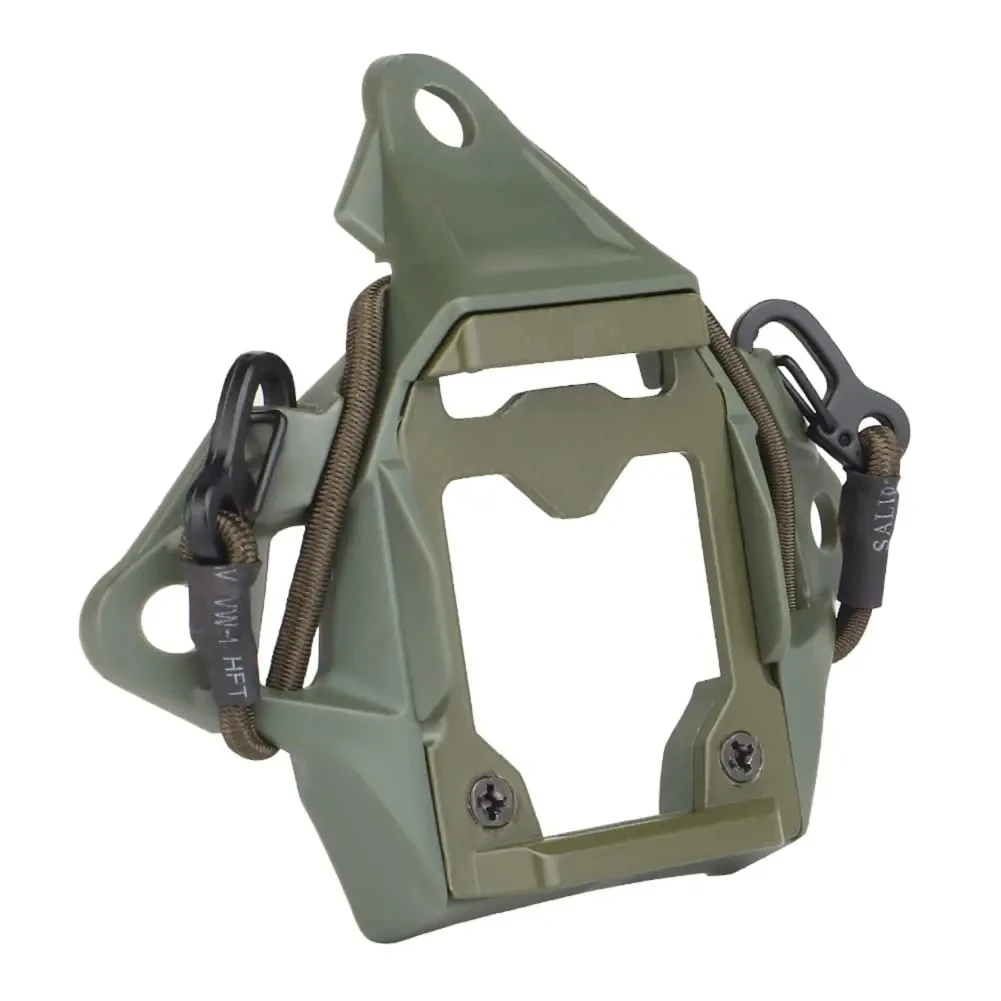 BOOIU Suporte para capacete tático, visão noturna, liga de alumínio, nylon com corda de gancho, acessórios de montagem para capacete NVG para