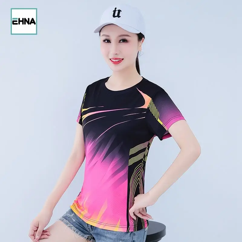 Ice Silk Qui Dry ort Sve T-irt Women's 2023 Summer New Running Sports Mom's Casual Versatile Fitn Top