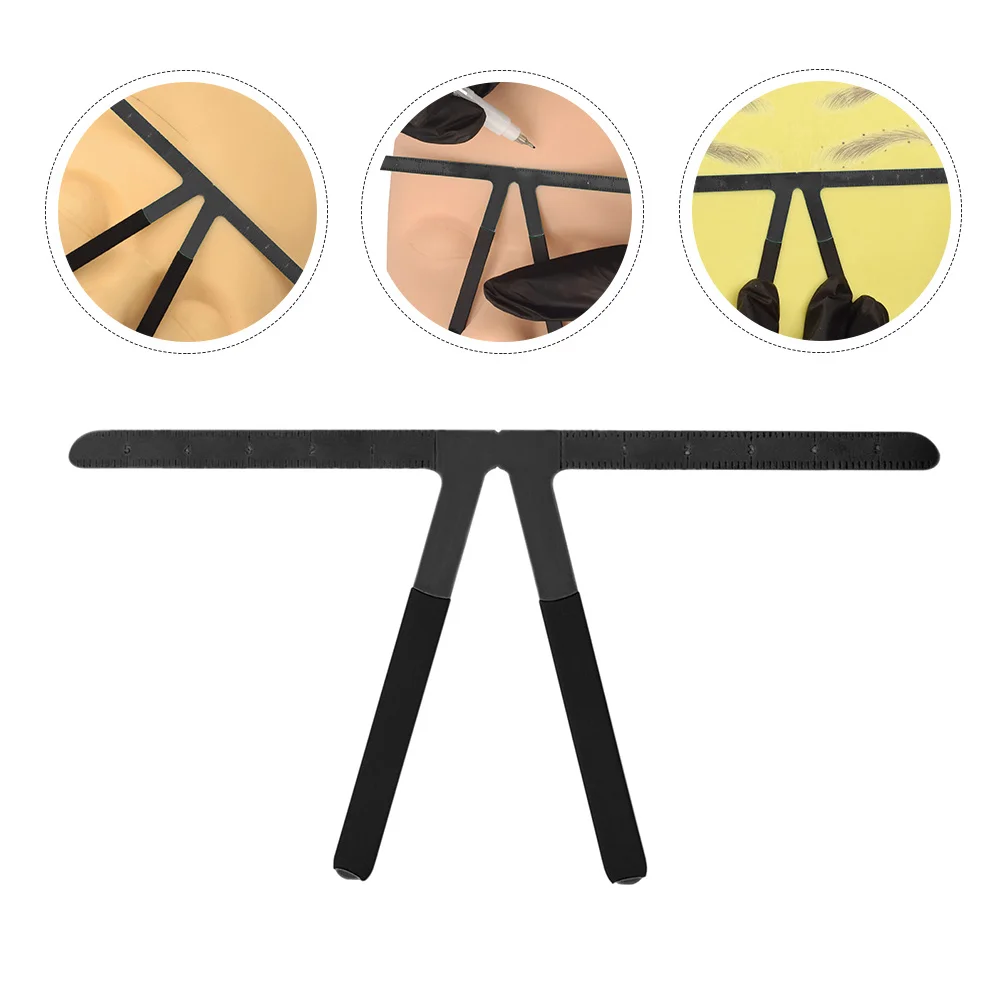 ไม้บรรทัดวัดตำแหน่งจมูกสแตนเลส เครื่องมือวัดคิ้ว ไม้บรรทัดสร้างรูปทรงสามเหลี่ยม อุปกรณ์เสริมแต่งหน้า