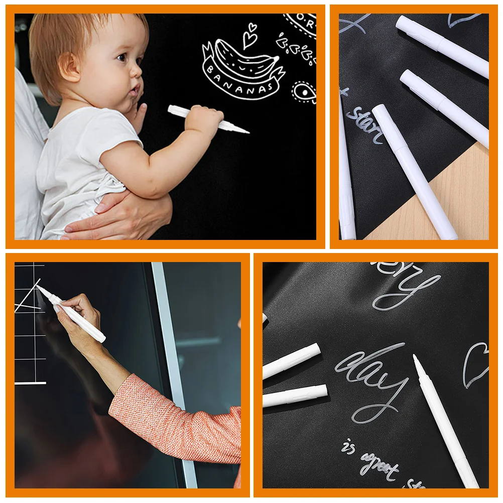 

10pcs White Chalk Markers Liquid Board Pens for School Blackboard Wall Glass Easy to Store Portable Office Accessories