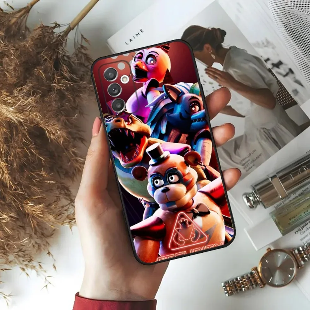 Fnaf F-Five N-Nights At F-Freddys Phone Case For Samsung S24,23,22,30,21,10,9,Ultra,Plus,Lite,FE,5G Black Soft Case