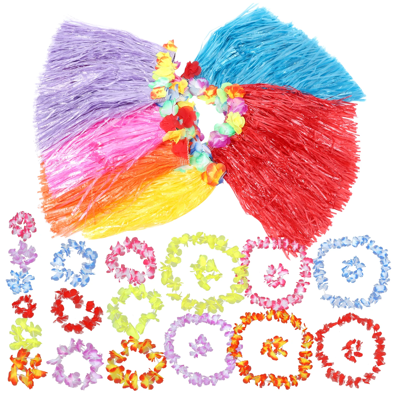 

6 Sets Garland Hawaii Themed Party Decorations Favor Grass Skirts Garlands