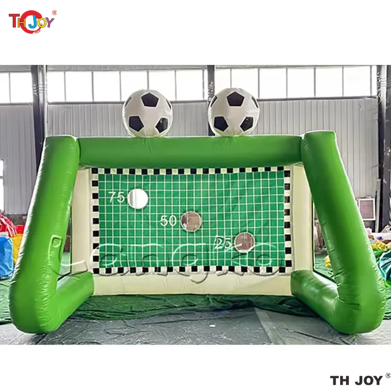 新しい楽しいインフレータブルペナルティシュートゲーム、インフレータブルサッカーターゲットゴールキックシューティングゲーム