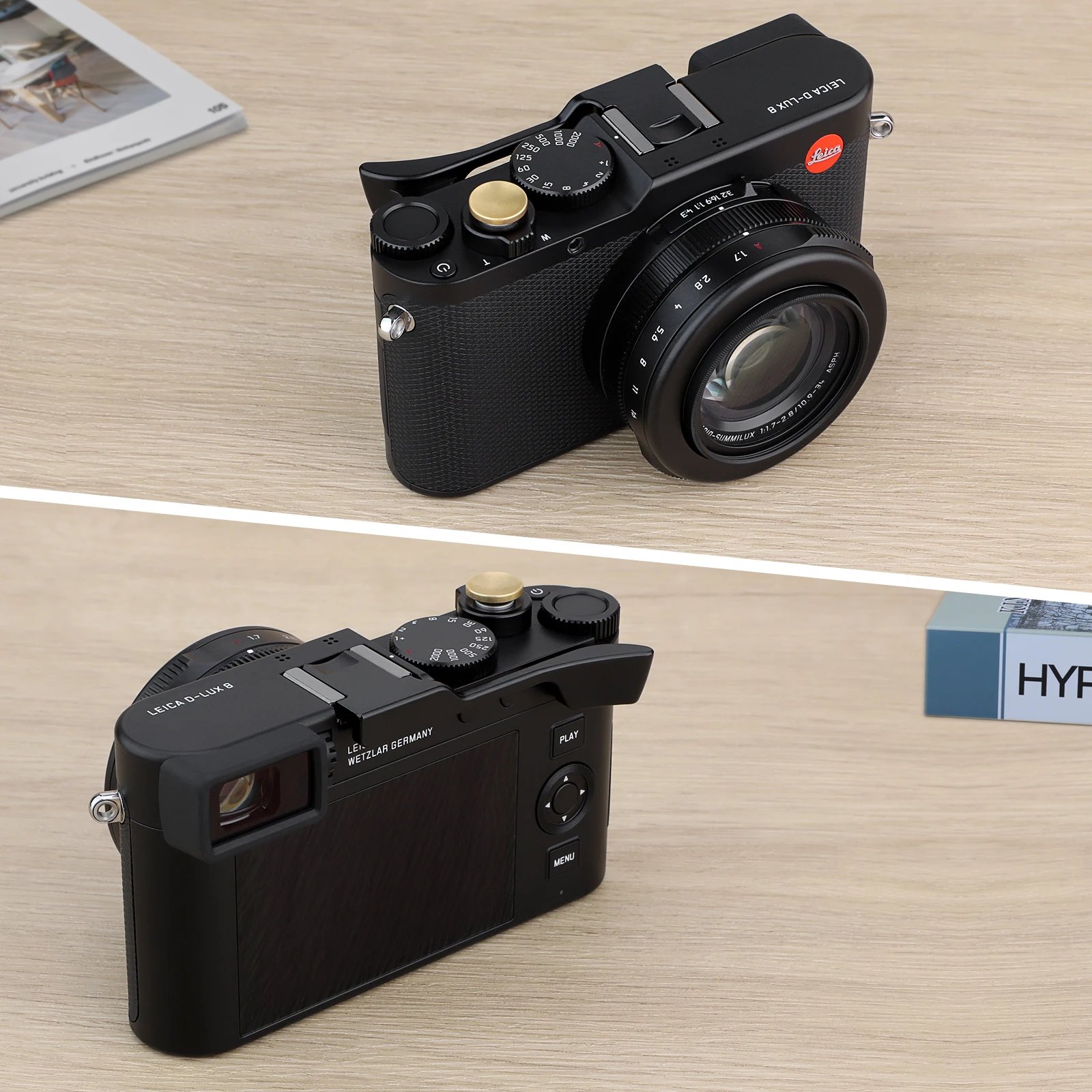 Haoge Metal Thumb Up Grip for Leica D-LUX 8 Camera Digital AccessoriesTHB-D8B Hot Shoe Thumb Up Rest Support Handgrip