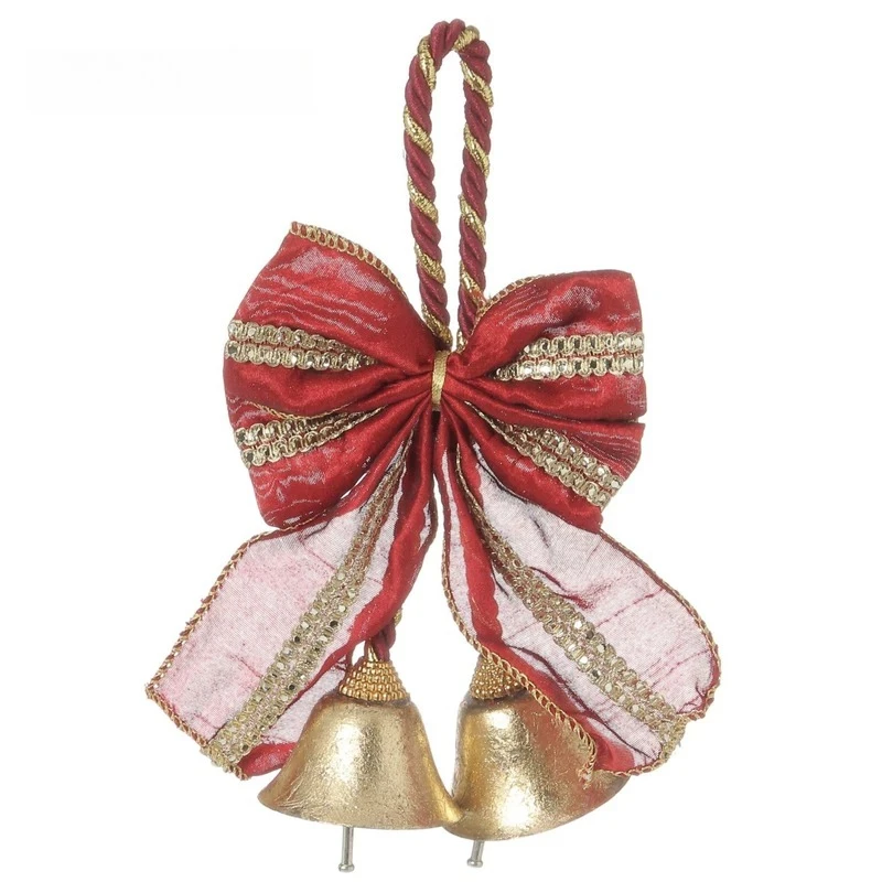 2026 Christmas Tree Decoration Exquisite Bow Sparkling Diamond Bell Pendant Wedding Decorations زينة عيد الميلاد Weihnachtsdeko
