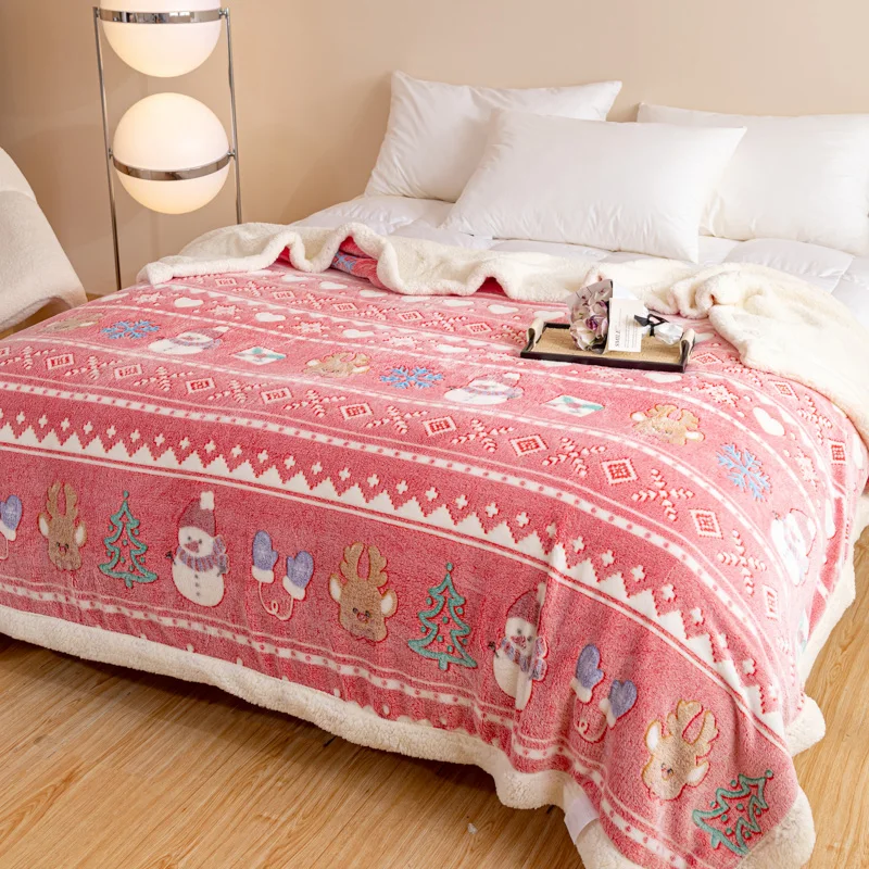 

2024 new soft snowflake velvet lambswool thick blanket, multi-purpose, Christmas style, a hot seller on cross-border e-commerce