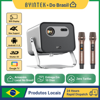 BYINTEK R90 Max 1080P Projector 4K Full HD DLP 2200 ANSI Lumens Android TV 13.0 3D 4K Supported Smart Home Theater Projector