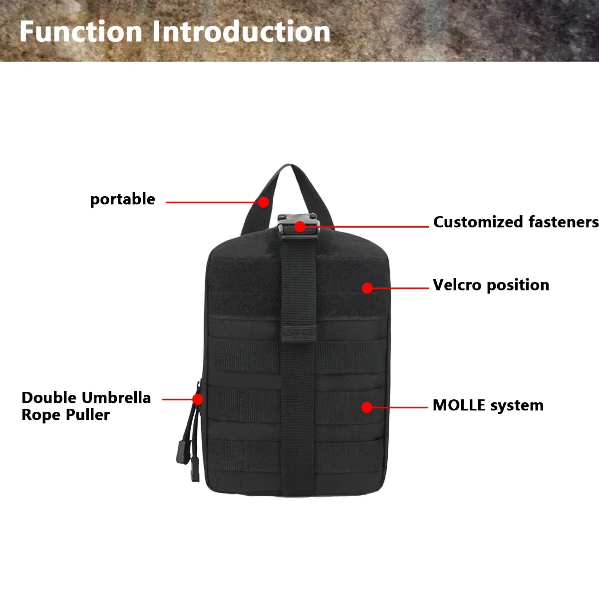 Tactical First Aid Kits Medical Bag Black Red Cross Emergency Outdoor Hunting Camping Molle Survival Tool Pouch Medical Bag