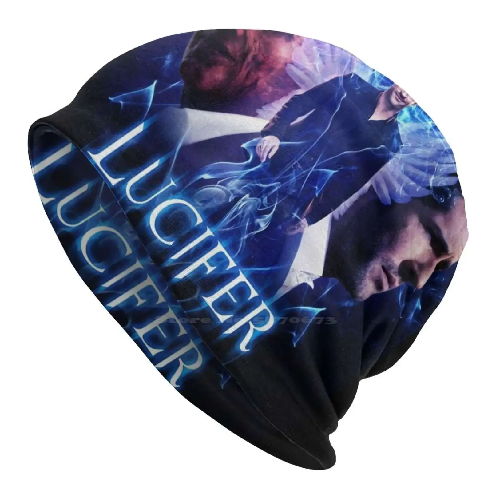 Lucifer Morningstar-Devil Vs Angel Knitted Hat Warm Beanie Outdoor Caps Tom Ellis Lucifer Morningstar Devil Angel Kristin