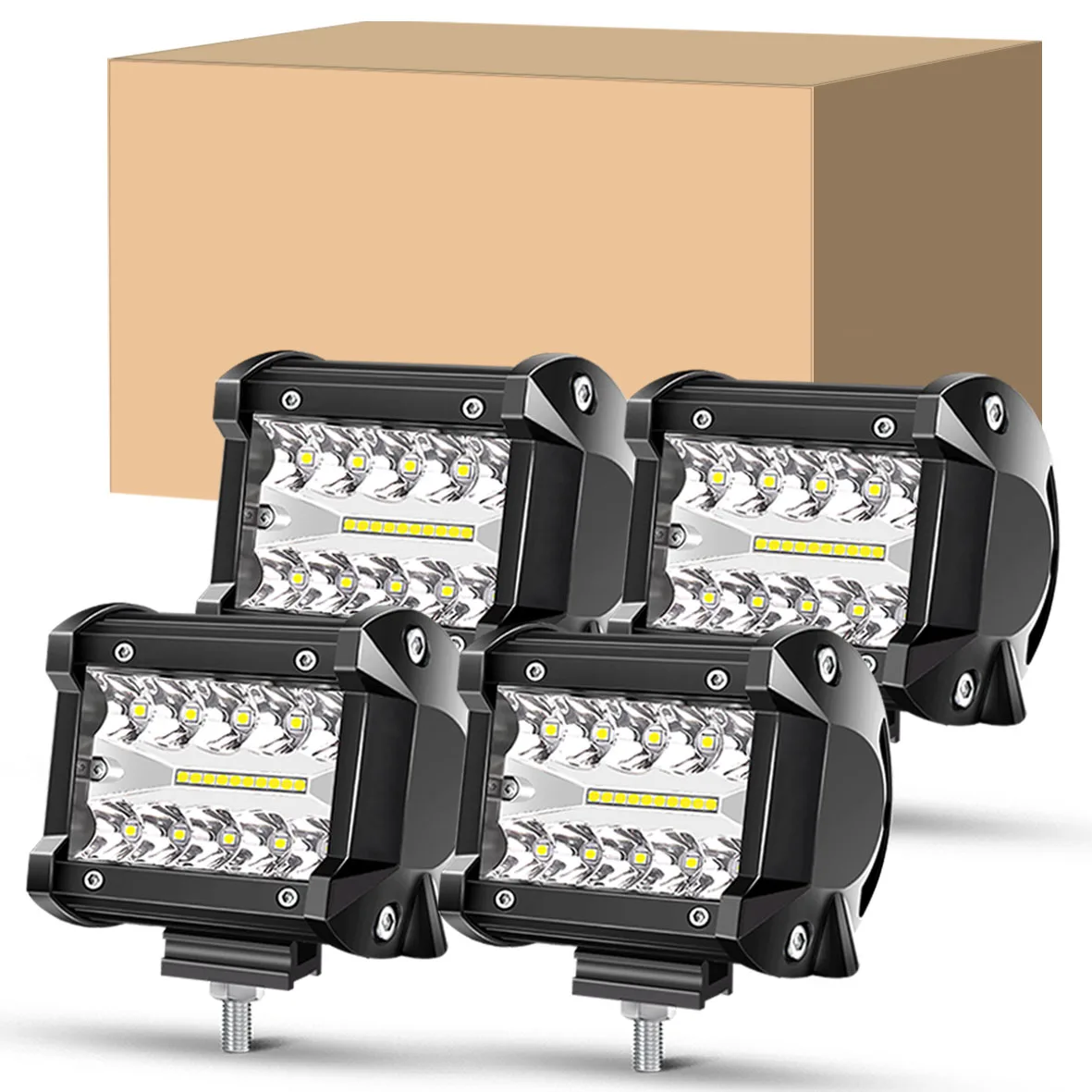 

LED Pods 4PCS Flood LED Light Bar Driving Fog Light Off Road Lights Work Light,for Motorcycles Van Camper Wagon Car Pickup ATV