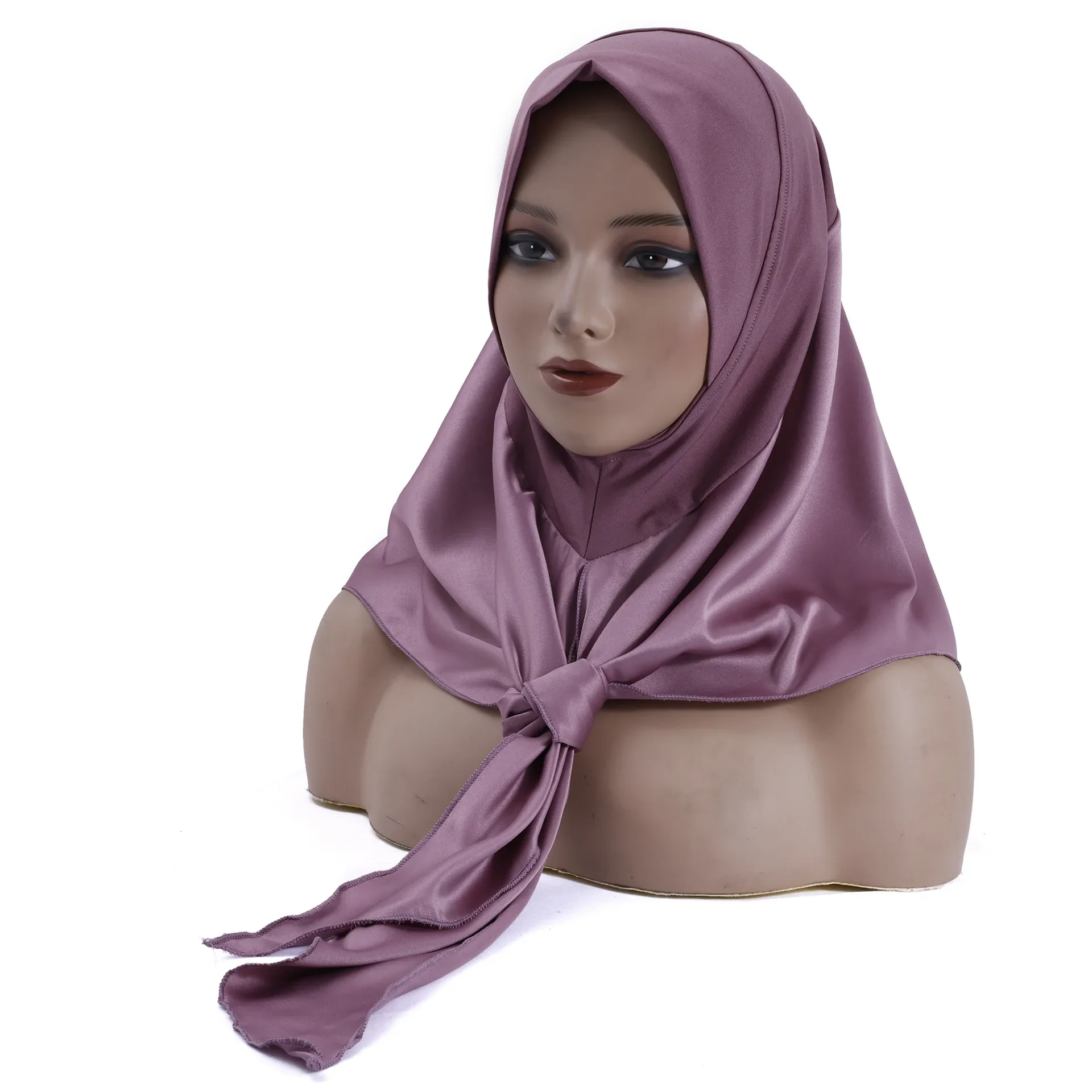 

Готовый к носке мусульманский женский мгновенный хиджаб из сатина, платок-накидка для молитв, никаб, никаб