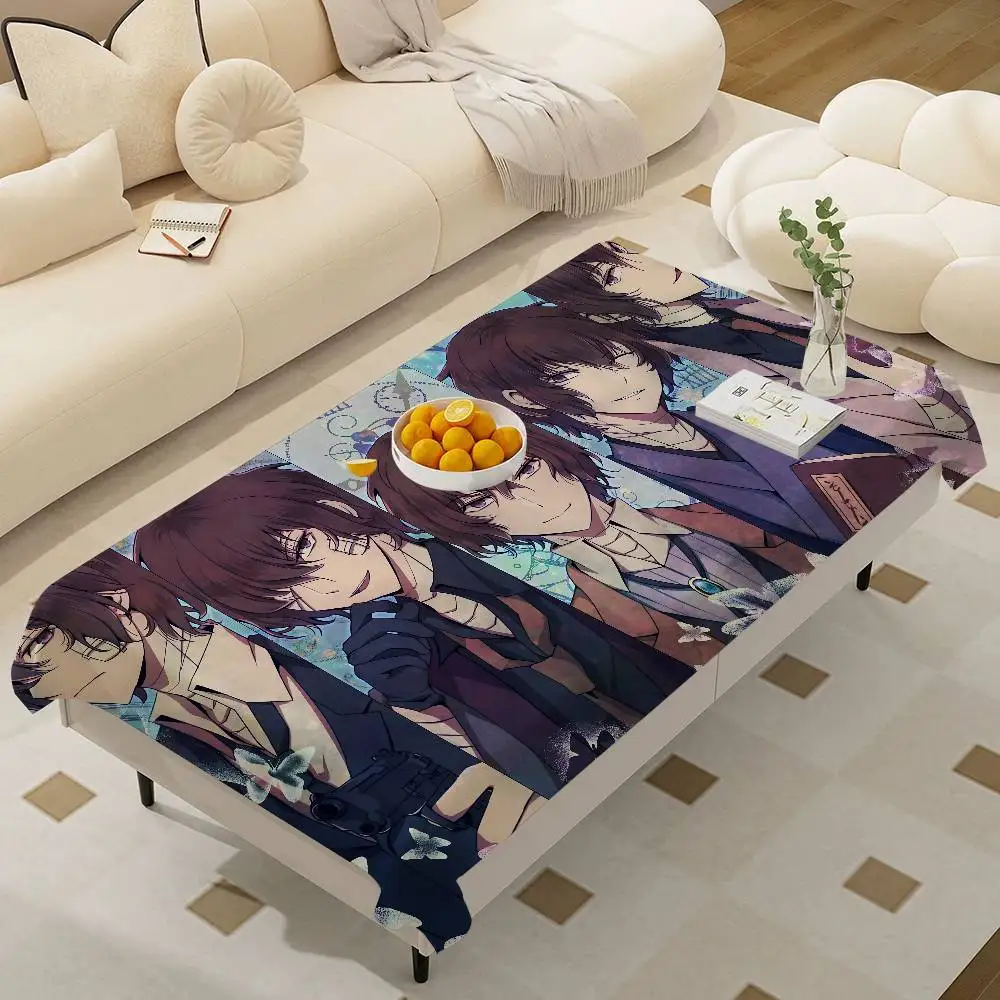 Bungo Stray Dogs Tischdecke, wasserdicht, schmutzabweisend, Party-Dekoration, Restaurant, Café, Esstisch, Tischdecken, 90 x 140 cm